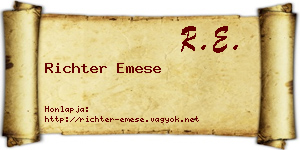 Richter Emese névjegykártya